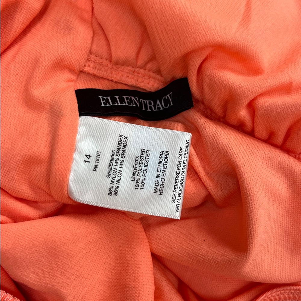 Ellen Tracy Coral One-PieceSwimsuit with Ruffle Straps - Picture 3 of 3